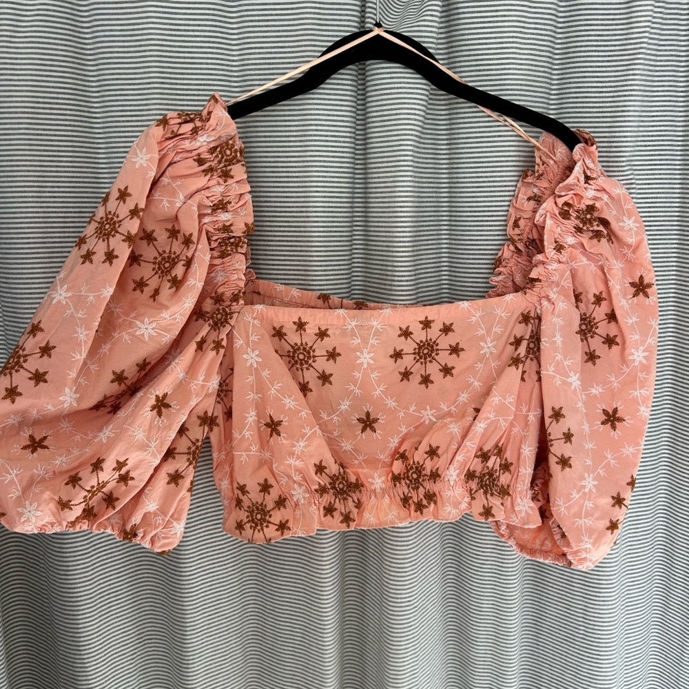 Zara Floral Pink Puff Sleeve Top